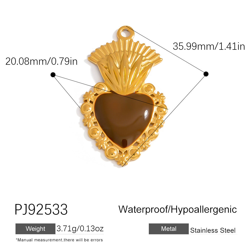Luxury Heart-Shaped Stainless Steel DIY Jewelry Accessories Bracelet Necklace