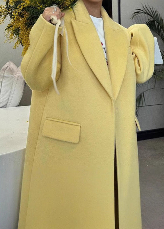 Longline Wool Coat Structured Tailored Fit