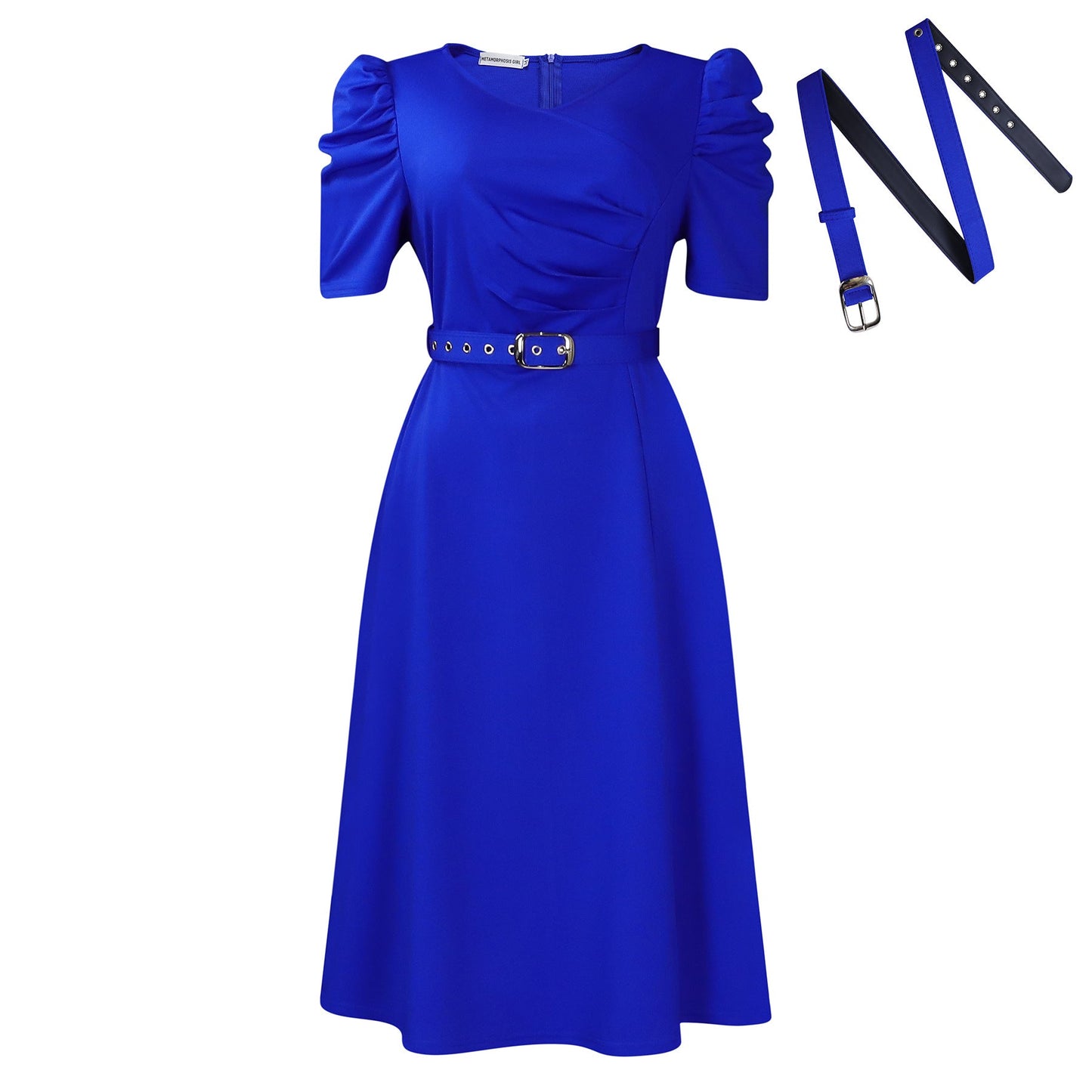 Elegant V-Neck Ruffle Maxi Dress With Belt