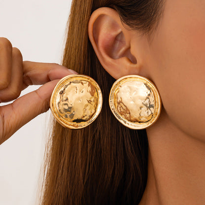 Geometric Heart-Shaped Metal Earrings For Women
