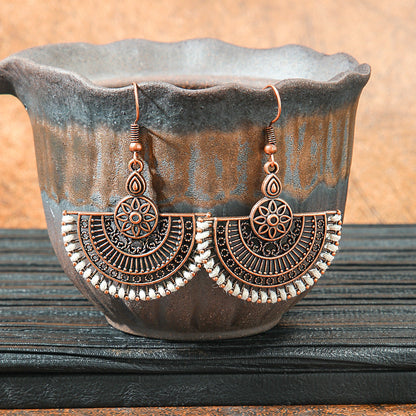 Retro Geometric Tassel Earrings Vintage Style for Women