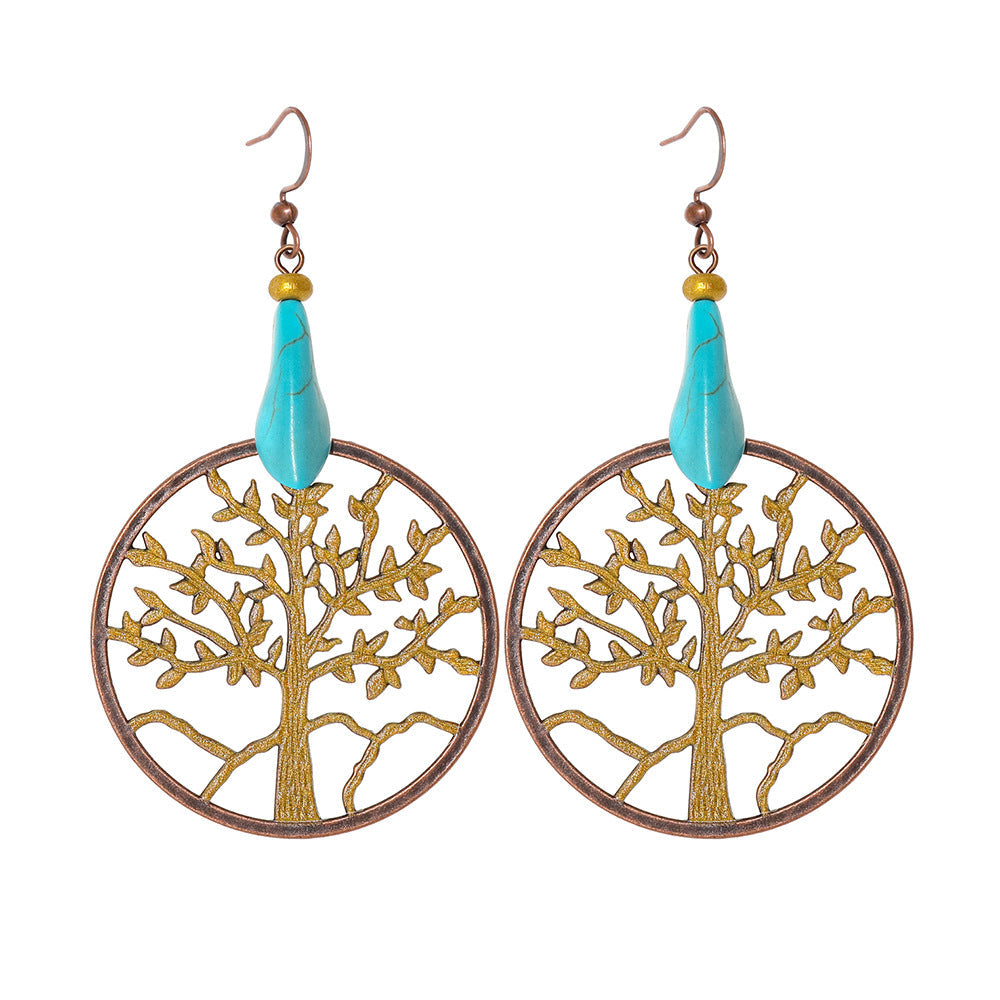 Vintage Bohemian Tassel Earrings with Hollow Design