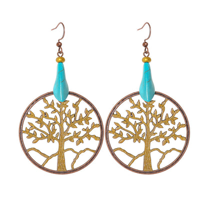 Vintage Bohemian Tassel Earrings with Hollow Design