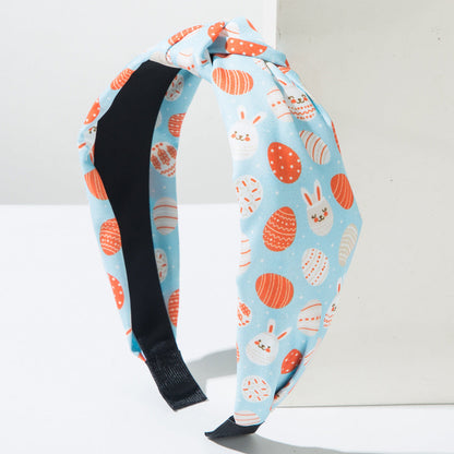 Trendy Easter Bunny Ear Headband Floral Knot Fabric Hairband