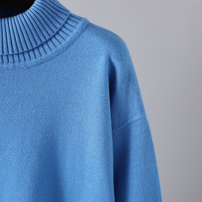 2+Solid Color High Collar Knit Sets