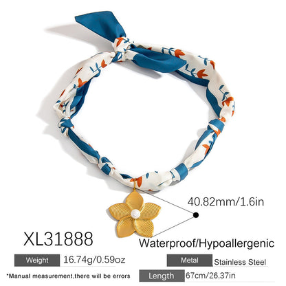 Sweetheart Floral Stainless Steel Pendant Necklace Fashionable Casual Accessories