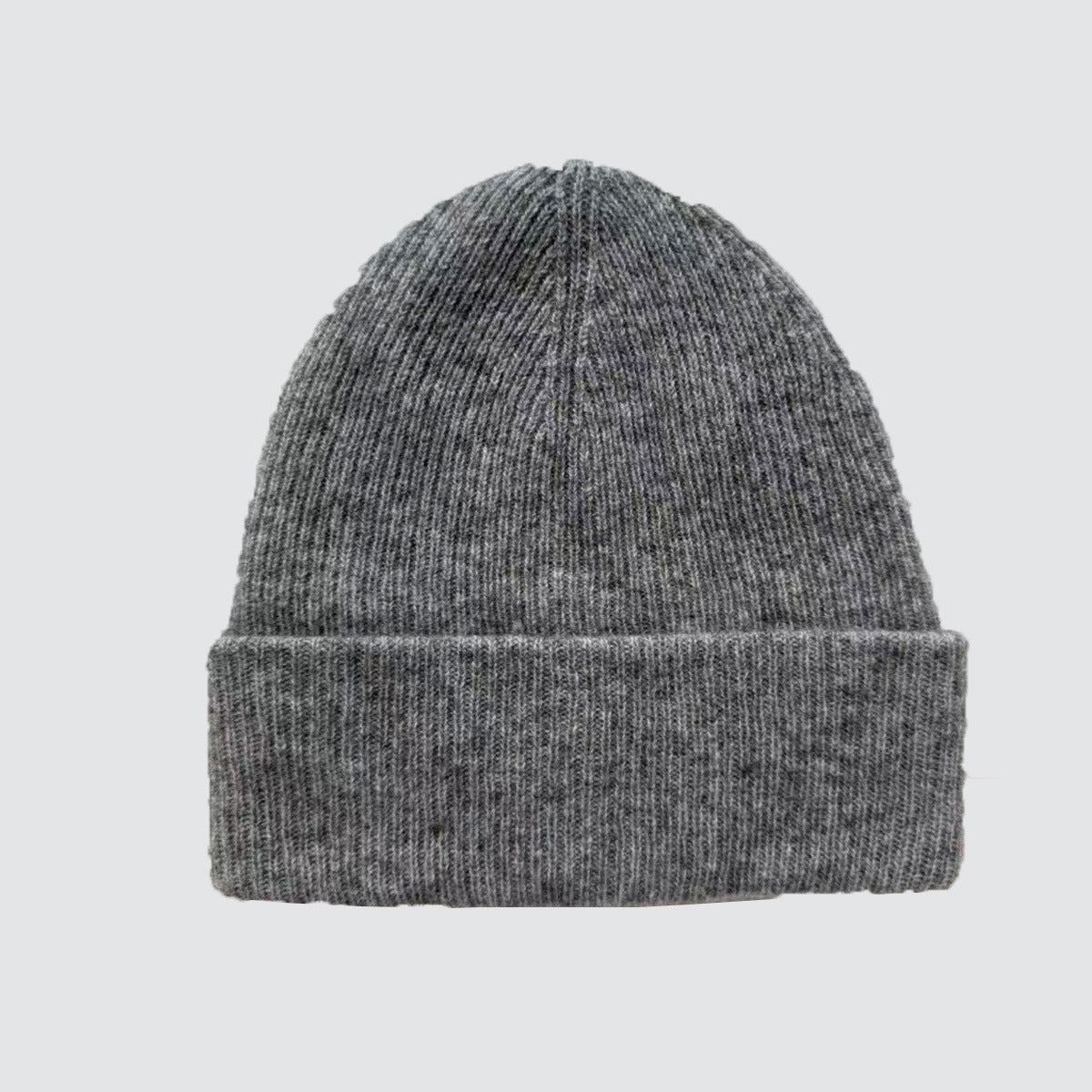 Double-Layer Cashmere Blend Knit Beanie Hat for Men and Women