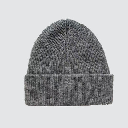 Double-Layer Cashmere Blend Knit Beanie Hat for Men and Women