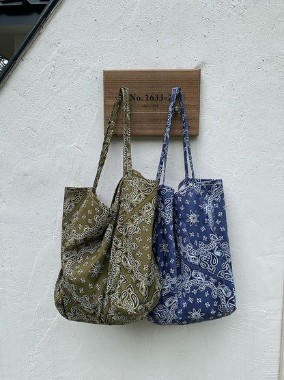 Casual Floral Canvas Tote Bag Stylish Shoulder Bag