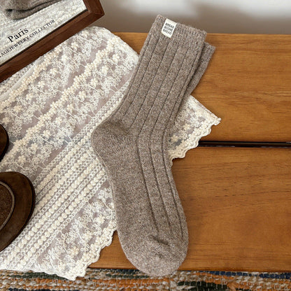 Trendy Wool Vertical Striped Warm Crew Socks