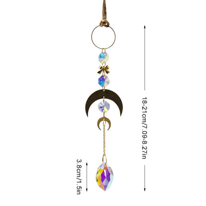 Gold Moon Hanging Colorful Crystal Decoration