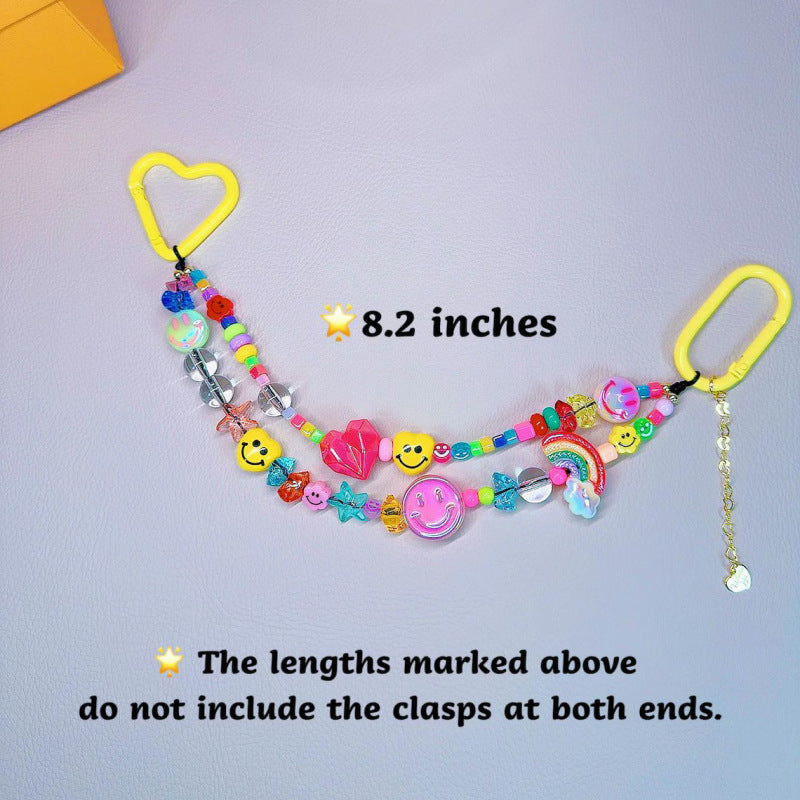 Minimalist Colorful Smile Beaded Bag Charm