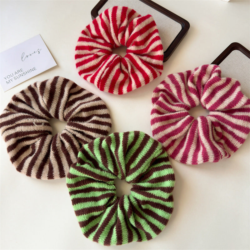 Color Block Striped Elastic Hair Tie