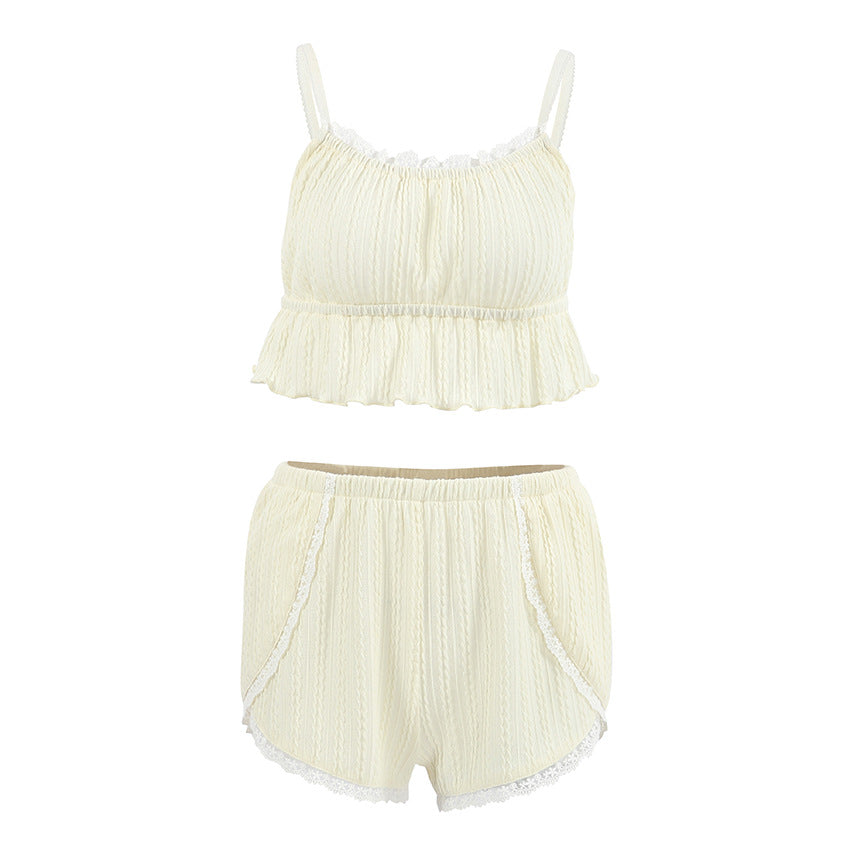 Hellow Lace Flounce Sleepwear Sets