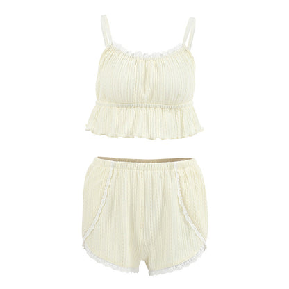Hellow Lace Flounce Sleepwear Sets