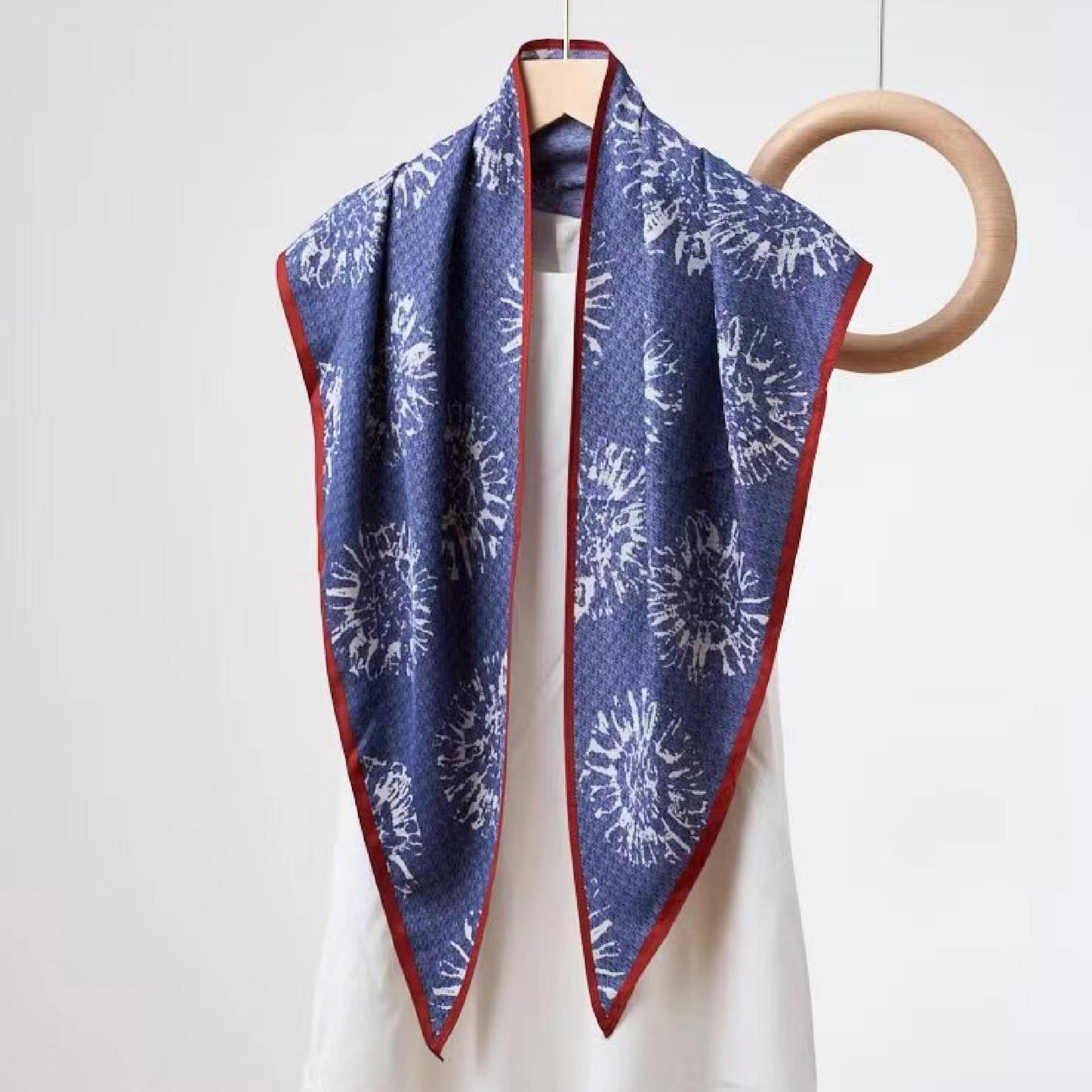 Vintage Polka Dot Triangle Silk Scarf