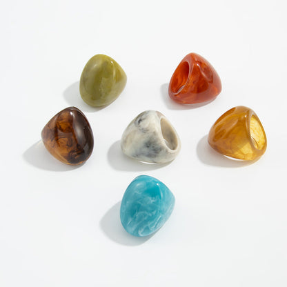 Trendy Milard Style Ombre Resin Ring For Women