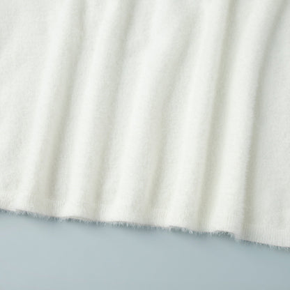 Winter Fuzzy Crew Neck Solid Color Knit Sweater