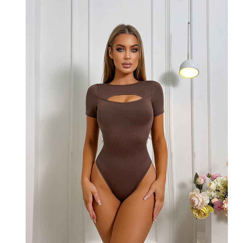 Sexy Slim-Fit Short Sleeve Bodysuit For Women