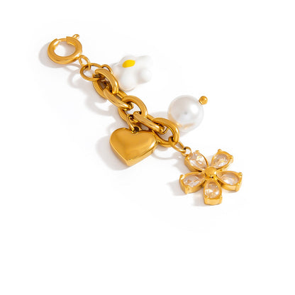 Stainless Steel Bikini Clips with Flower Pearl Pendant DIY Jewelry