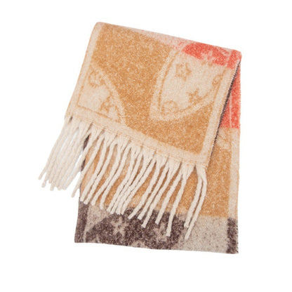 Winter Flower Tassel Thick Warm Scarf