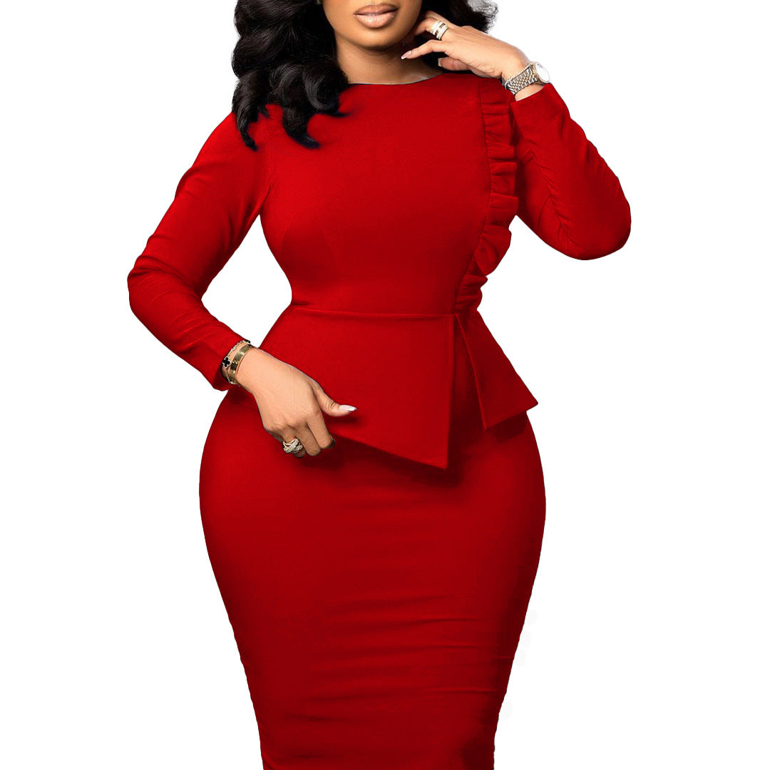 Elegant Pencil Skirt Dress Polyester Casual Wear