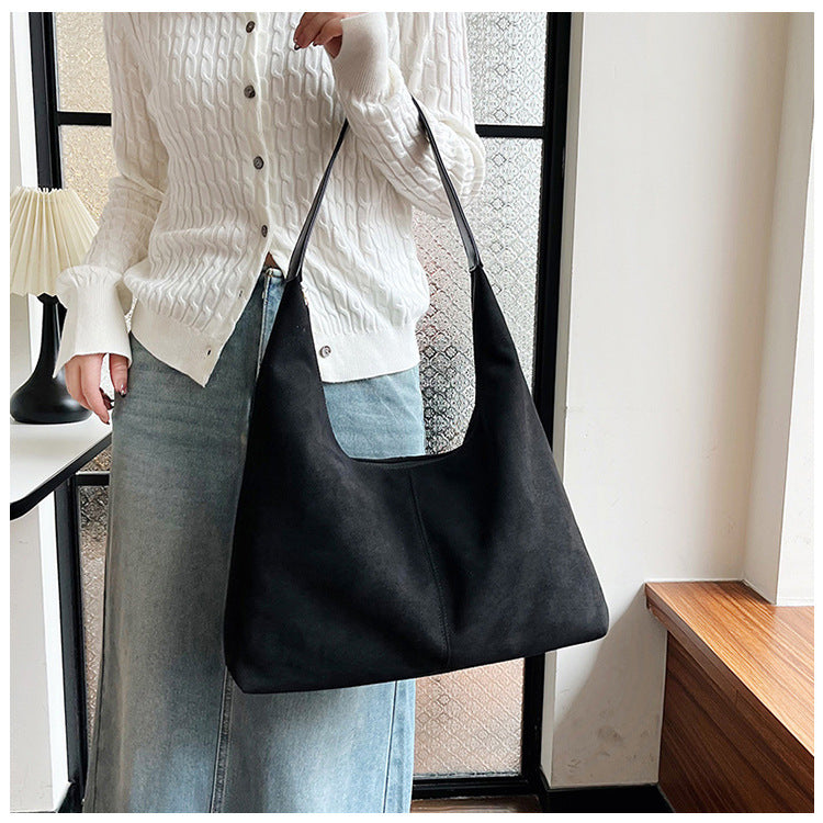 Vintage Suede Tote Commuter Underarm Bag