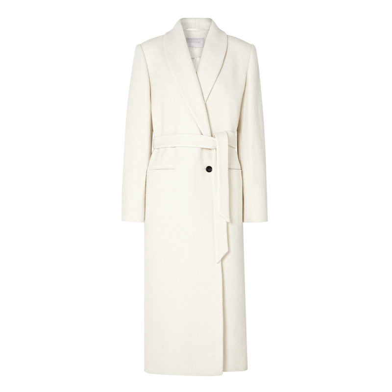 Long Double-Breasted Wool Coat