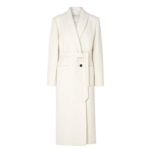 Long Double-Breasted Wool Coat