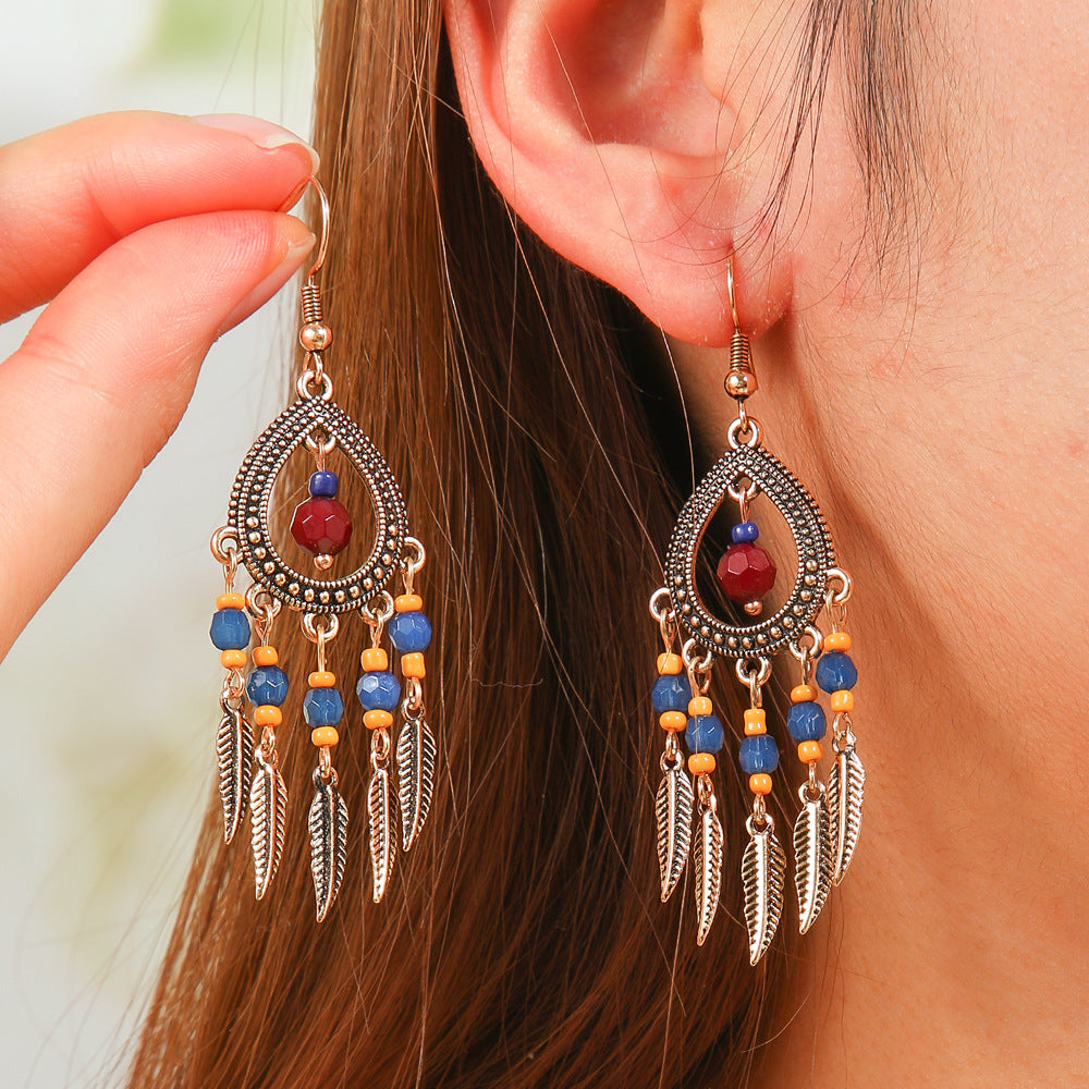 Trendy Ethnic Style Tassel Earrings Colorful Jewelry