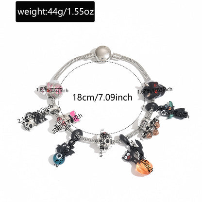Punk Gothic Skeleton Metal Chain Halloween Bracelet