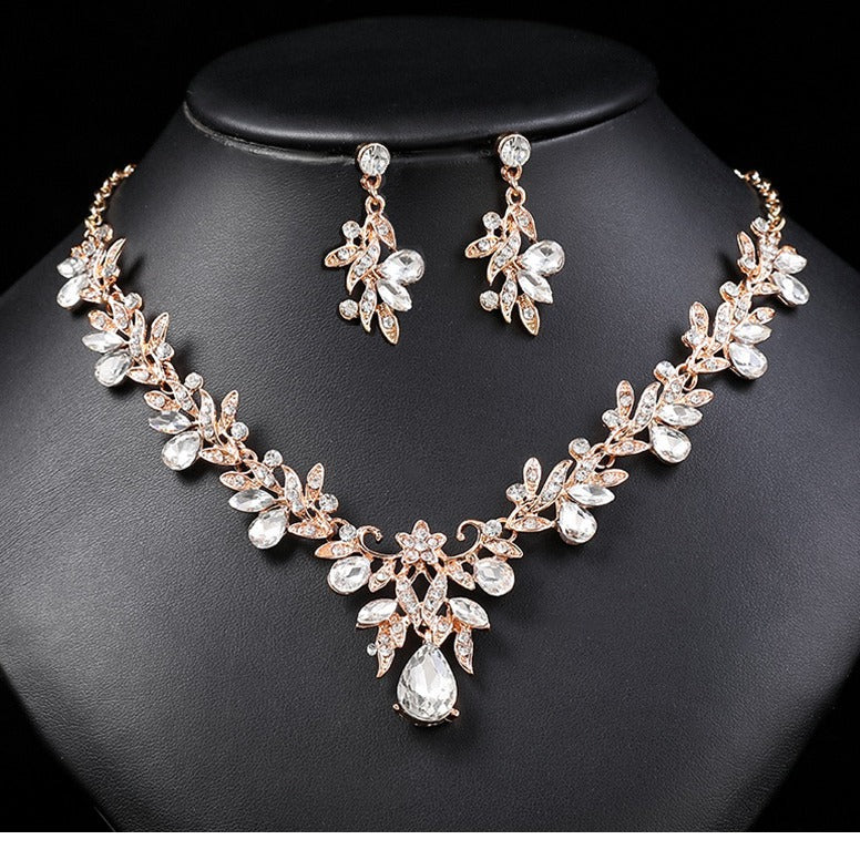 Bridal Necklace Set with High-Quality Crystal and Diamond Accents