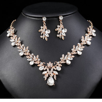 Bridal Necklace Set with High-Quality Crystal and Diamond Accents