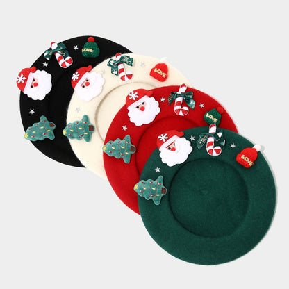 Winter Elegant Wool Blend Christmas Beanie Hat