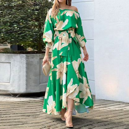 Elegant Floral Long Sleeve Dress for Women