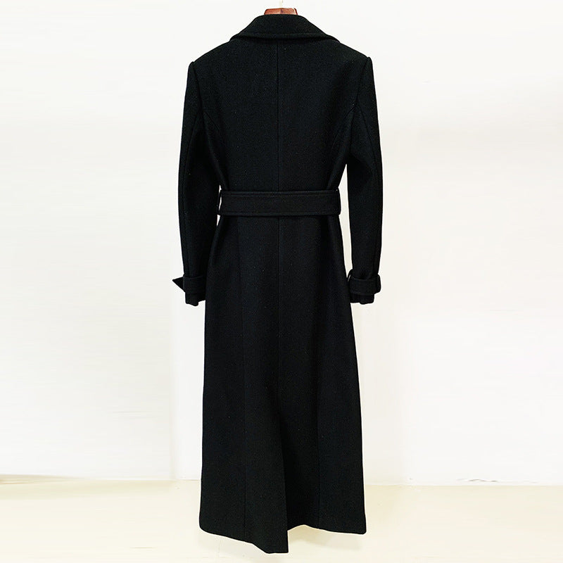 Plaid Long Wool Blend Coat Elegant Casual Outerwear