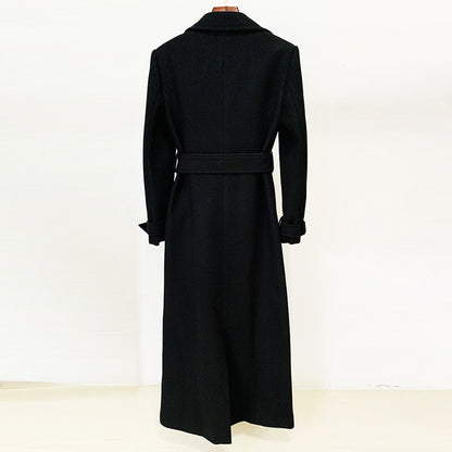 Plaid Long Wool Blend Coat Elegant Casual Outerwear