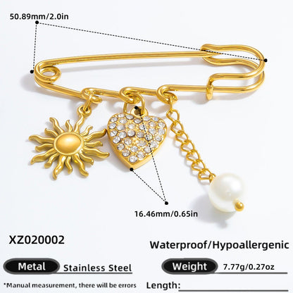 Floral Stainless Steel Brooch Elegant Fashion Accessory