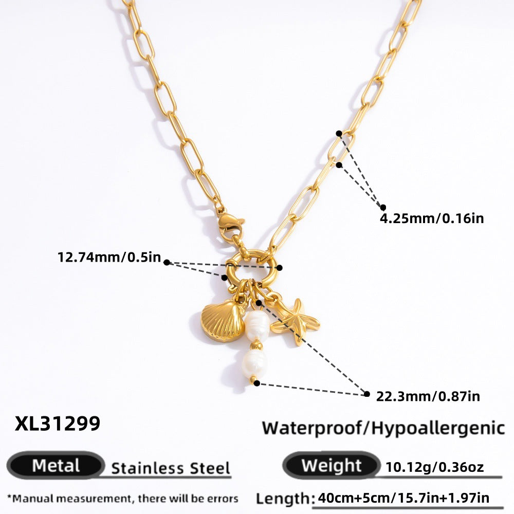 DIY Stainless Steel Heart Pendant Necklace with 18k Gold Plating