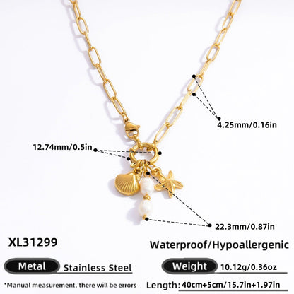DIY Stainless Steel Heart Pendant Necklace with 18k Gold Plating