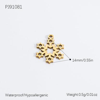 DIY Christmas-Themed 18K Gold-Plated Stainless Steel Pendant Accessories