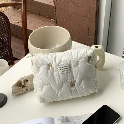 Embroidered Rabbit Cartoon Cosmetic Bag