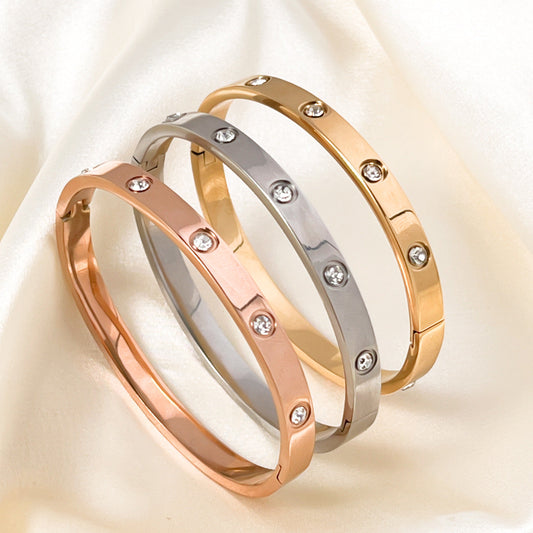 Starlight Stainless Steel Bracelet Elegant Gold-Plated Jewelry
