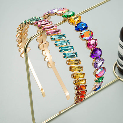 Colorful Rhinestone Metal Headband Fashion Accessory for Women