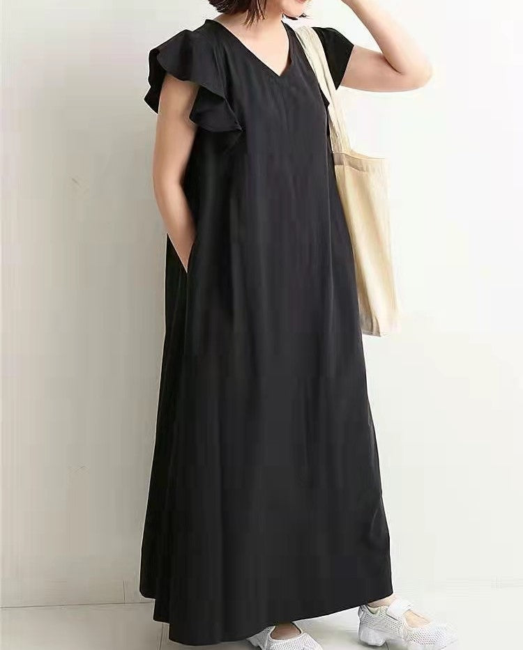 New Sleeveless Long Loose Slim Dress Simple And Elegant Solid Color Long Dress