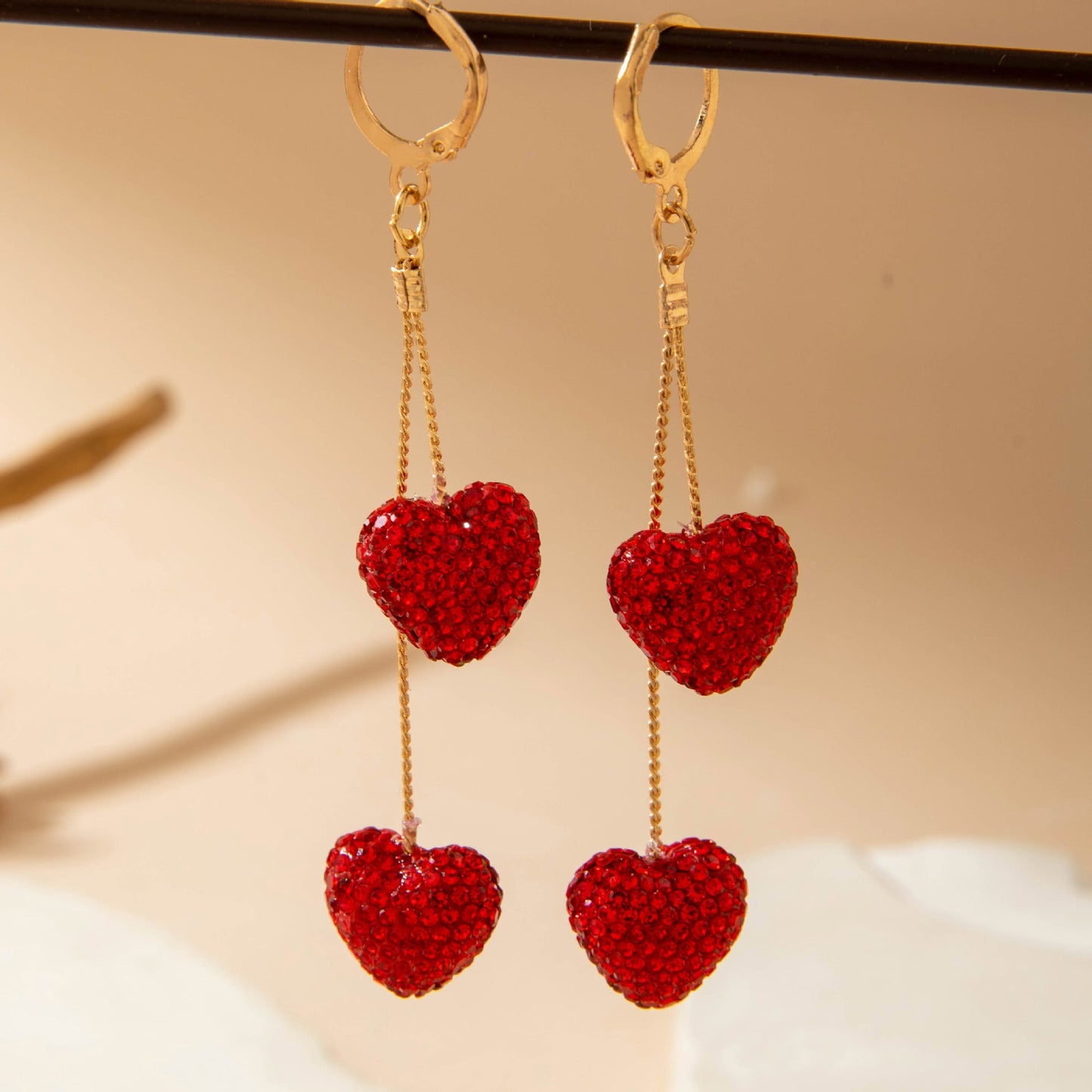 Vintage Minimalist Bow Heart Earrings Acrylic Valentine Jewelry