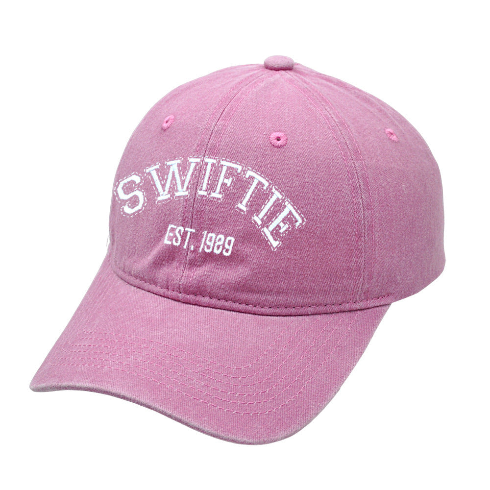 Letter Enbroidered Washed Simple Baseball Caps