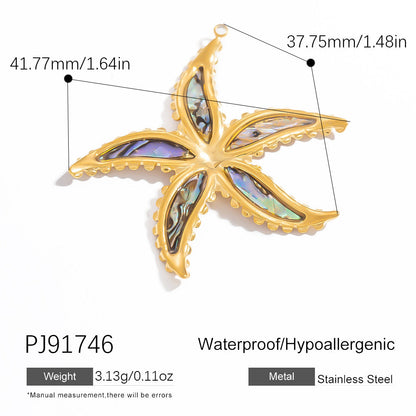 DIY Jewelry Accessories 18K Gold-Plated Stainless Steel Ocean-Inspired Bracelet Necklace Earring Pendant