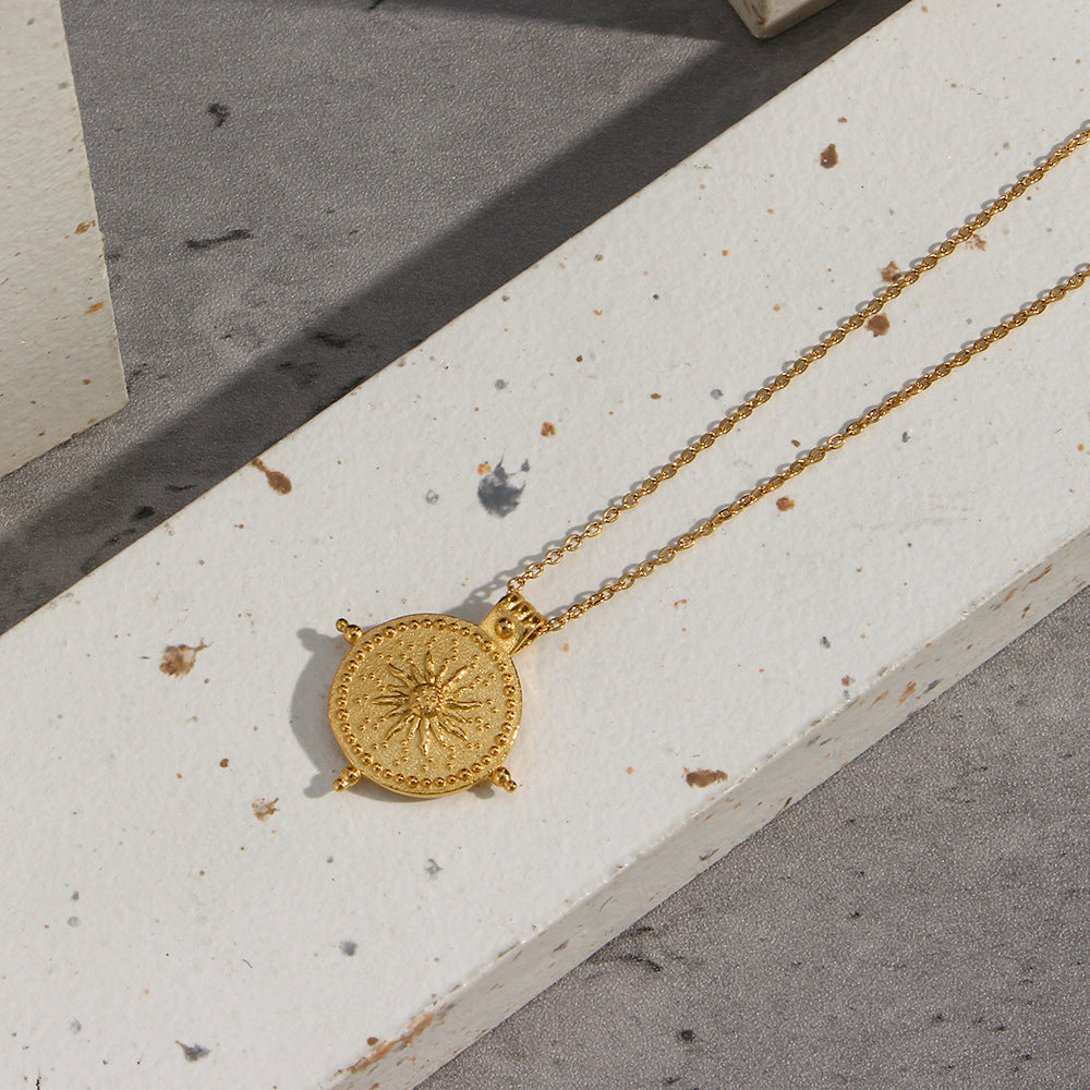2+Vintage Sun Pendant Chain Neckalces