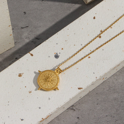 2+Vintage Sun Pendant Chain Neckalces